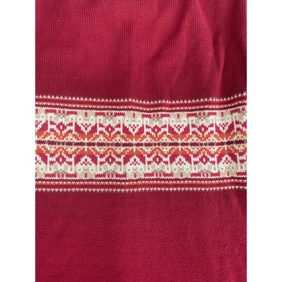 Vtg Cherokee Women’s X 14 16w V-Neck red White Button Down Cardigan Sweater Xmas - Picture 5 of 5